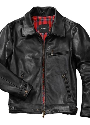 Black Classic Made of Genuine Leather Jacket Men Natural Top Layer Cowhide Leath
