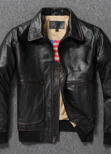 Men’s Top layer Genuine Leather Jacket Military Pilot Jackets Air Force A2