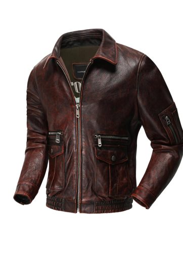Air Force Flight Suit Genuine Leather Jacket Top Layer Cowhide Men's Retro Old