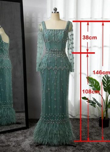 SERENE HILL Customized Arabic Black Luxury Beaded Mermaid Evening Dress 2025 Mod