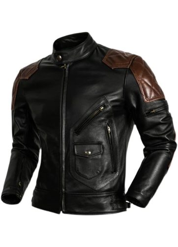 Men's Motorcycle Leather Jackets Cowhide Leather Jacket Men Natural Genuine Leat