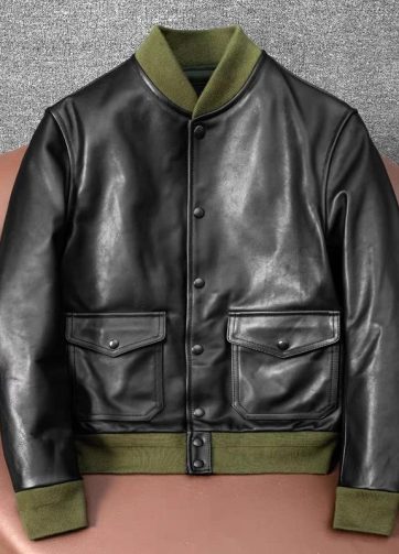 New Men's A1 Flight Suit Jacket First Layer Waxed Horse Leather Jacket Slim Shor